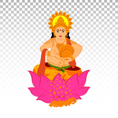 illustration of Lord Kuber in Happy Dhanteras and Diwali festival of India with png background_Vector, Illustration