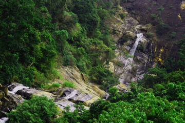 Fototapeta na wymiar Beautiful RAVANA falls in Sri Lanka