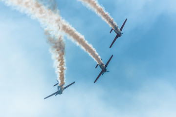 Aerobatic team of three aircraft