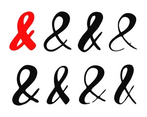 Hand painted ampersand symbols set