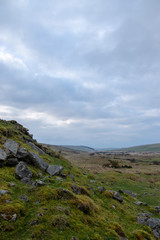 landscape with mountains and clouds