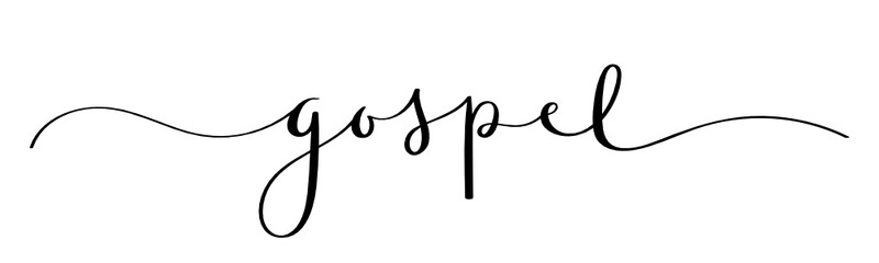 GOSPEL vector brush calligraphy banner with swashes