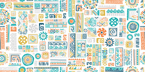 Ethnic handmade ornament, seamless pattern