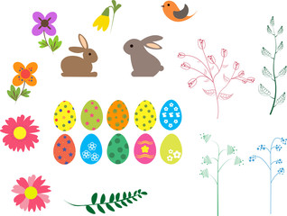 Easter set. Vector illustration.