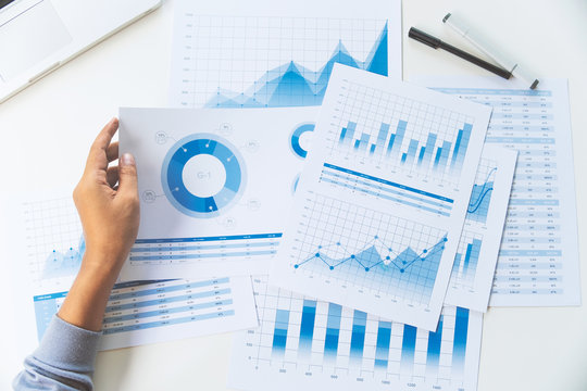 businessman working data document graph chart report marketing research development  planning management strategy analysis financial accounting. Business  office concept.