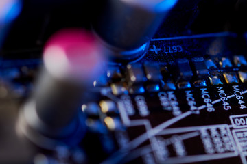 Obraz na płótnie Canvas High tech mother board with chip components