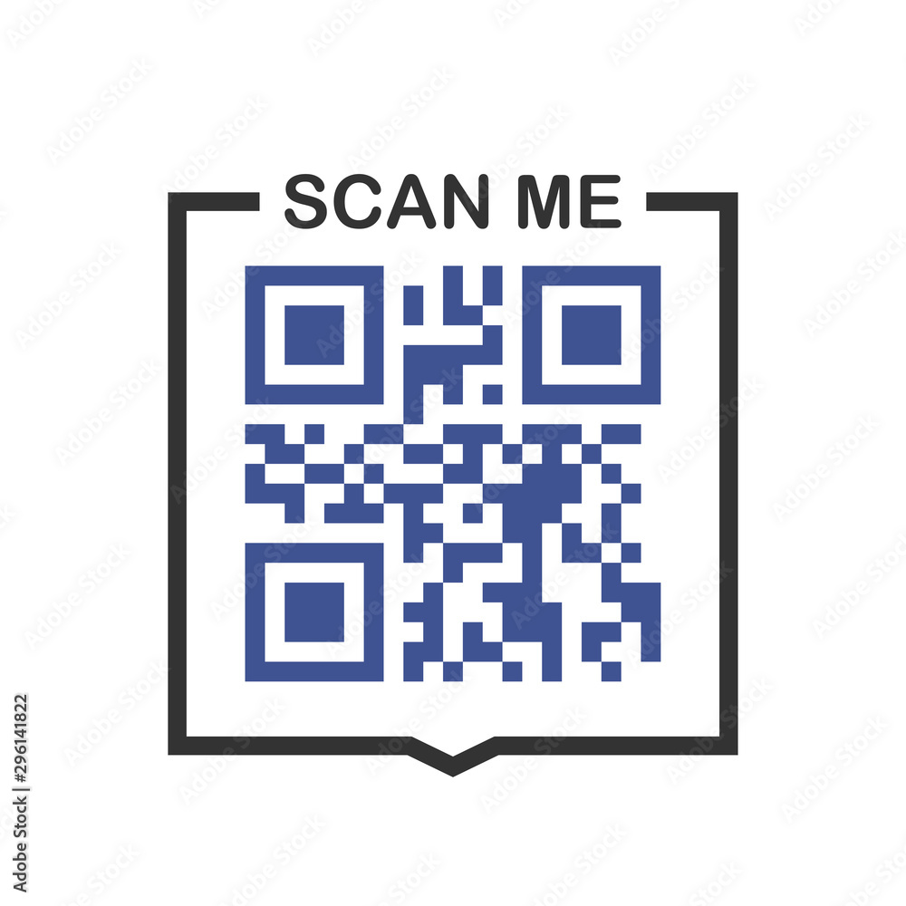 Poster qr code for smartphone. inscription scan me with smartphone icon. qr code for payment. vector illust