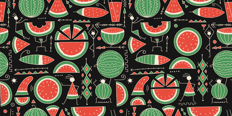 Watermelon collection, seamless pattern for your design