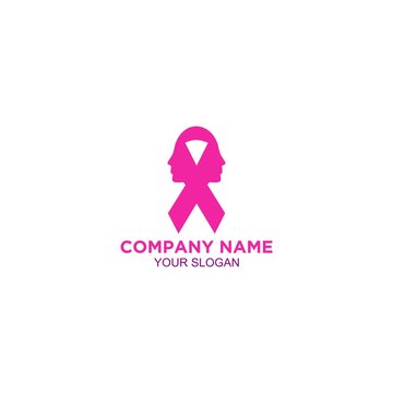 October Fight Breast Cancer Logo Design Vector