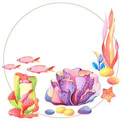 Coral reef for kids in circle