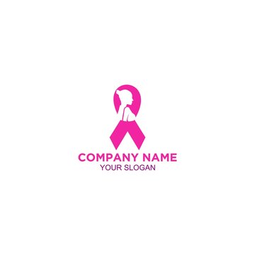 Lady Fight Breast Cancer Logo Design Vector