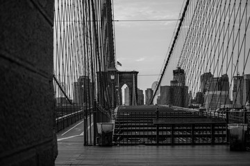 Fototapeta premium Brooklyn bridge black and white Image, amazing photography of the Brooklyn bridge