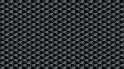 Black abstract background with cubes. Abstract pattern of geometric shapes. Vector illustration.