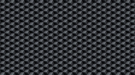 Black abstract background with cubes. Abstract pattern of geometric shapes. Vector illustration.