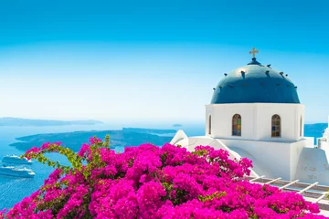 Zelfklevend Fotobehang church in santorini greece © Anna Kwiatkowska