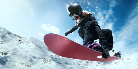 Snowboarding.