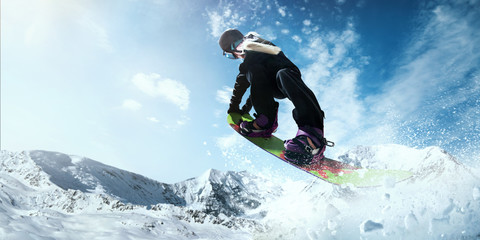 Snowboarding.