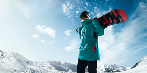 Snowboarding.