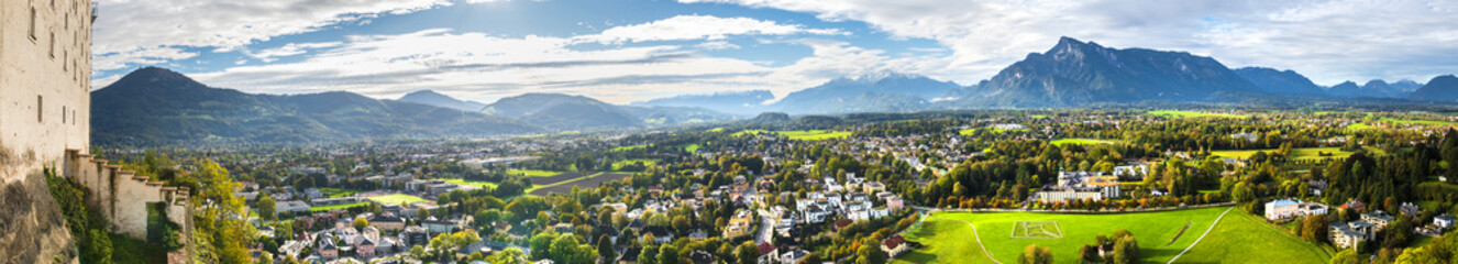 salzburger land and berchtesgaden high definition panorama - obrazy, fototapety, plakaty