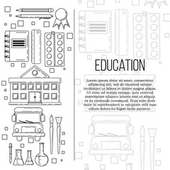 Education card concept. School illustration for design and web