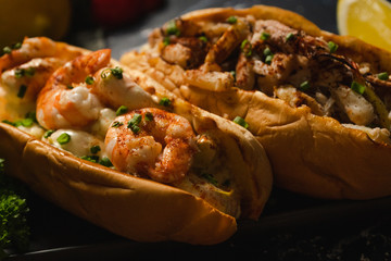 Close up Shrimp roll and Crab roll easy fast food