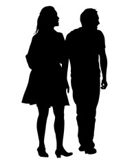 Couple of young guy and girl on white background