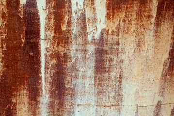 Textures of rusty iron with peeling paint