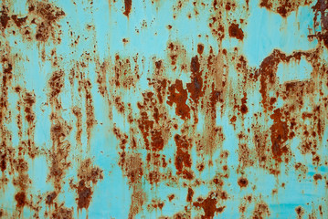 Textures of rusty iron with peeling paint