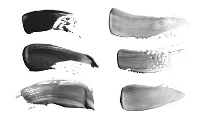 Abstract acrylic color brush stroke. Isolated. Collection.