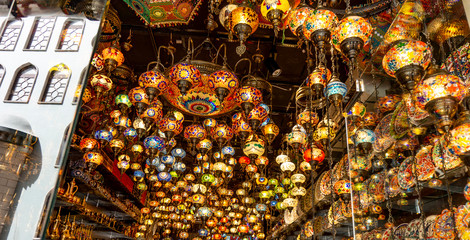 Arabic lantern lamp shop in Dubai Souk