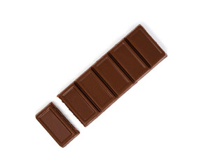 Chocolate row bar  isolated on  white background