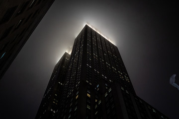 Fototapeta premium New York city at night during rain and fog, New York city Image