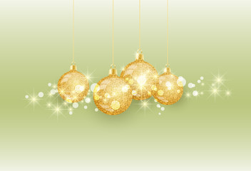 Vector illustration of Christmas ball. Christmas decoration on colored background