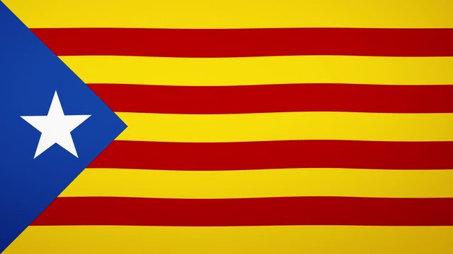 Independent Catalonia flag composition. In and out transition with alpha background (Senyera Estelada Blava)