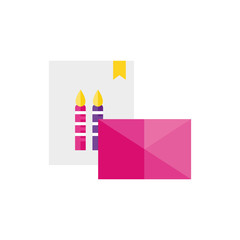 Happy birthday envelope icon flat vector design