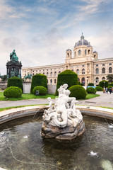 Fototapeta na wymiar Museum Quarter or Maria Teresa Square overlooking the Natural History Museum in Vienna, Austria