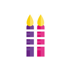 Happy birthday candles icon flat vector design