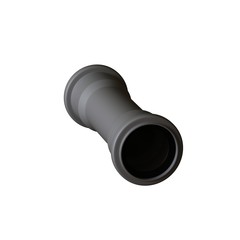 Plastic sewer pipe grey on white background, isolated. 3D rendering of excellent quality in high resolution. It can be enlarged and used as a background or texture.