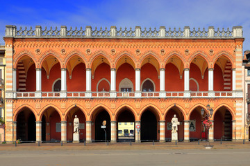 view on Loggia Amulea in prato della valle square in padua city in italy	