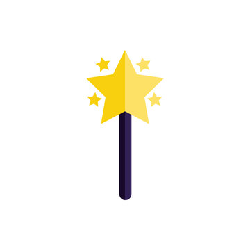 Isolated magician wand icon flat vector design
