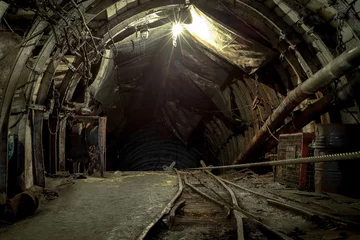 Keuken spatwand met foto abandoned coal enterprise, underground mining © Алексей Черепков