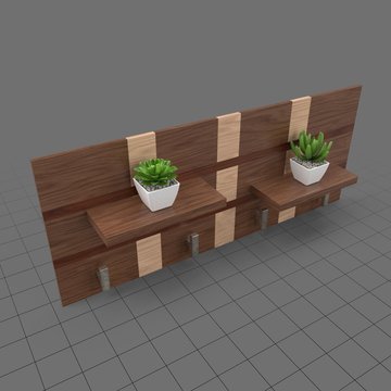 Modern coat rack with potted plants