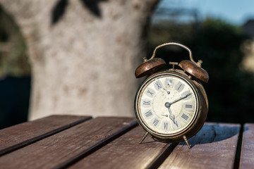 Detail old alarm clocks