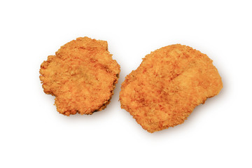 Fried pork on white background Tonkatsu close up japanese food 