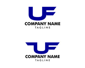 Set of Initial Letter UF Logo Template Design