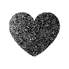 Obraz na płótnie Canvas Black and white vector heart icon isolated on white background