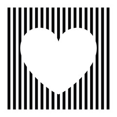 Black and white vector heart icon isolated on white background
