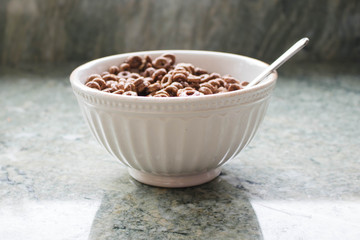 close up cereal bowl