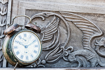 Detail old alarm clocks