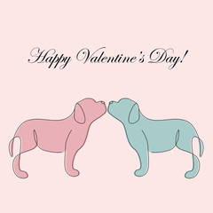 Valentines day card with cute puppy love design vector illustration